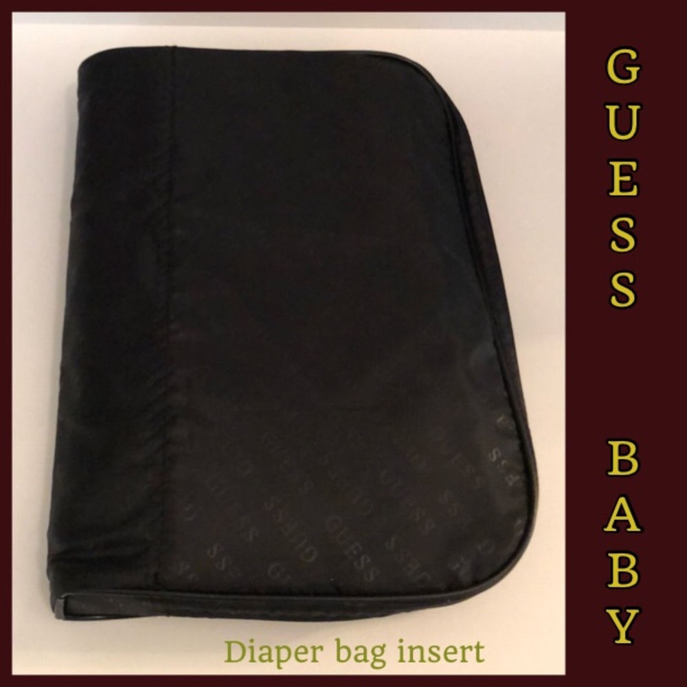 NEW BABY GUESS BABY BAG INSERT - black logo print